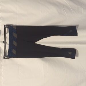 Lululemon Run Inspire Crop II Sashiko Reflective Black Mesh Blue Hyper Legging